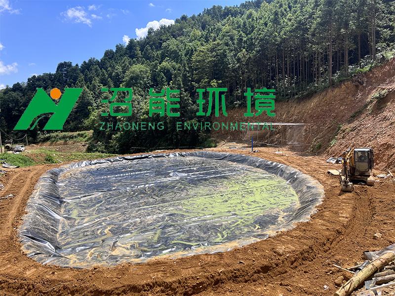 廣東河源市連平縣隆街鎮(zhèn)3000立方黑膜沼氣工程沼氣池