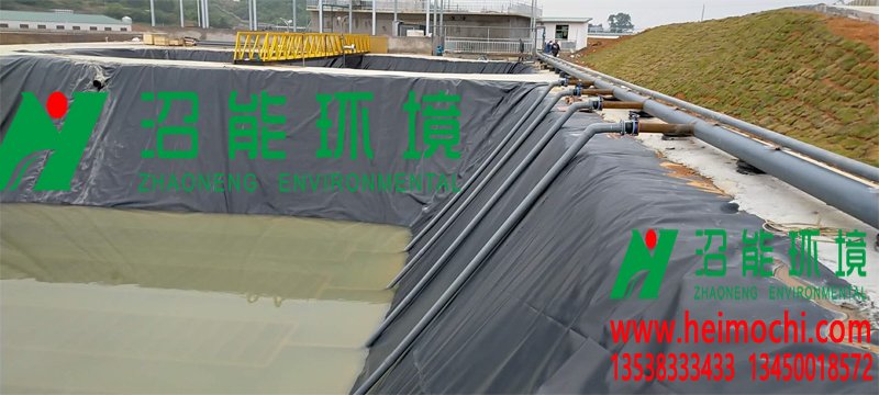 湖南永州東安縣九鼎豬場(chǎng)黑膜沼氣工程氧化塘